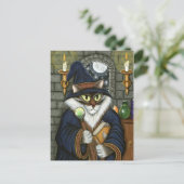 Carte Postale Magicien Merlin Magicien Cat Magic Sorcerer Imagin (Debout devant)