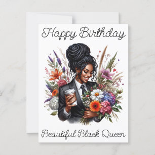 Carte Postale Magie de fille noire Anniversaire Sista Femme Méla