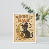 Carte Postale Magie de Halloween Vintage au Clair de Lune (Debout devant)