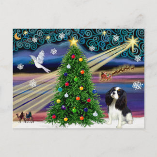Carte Postale Magie de Noël Cavalier King Charles (Tri)