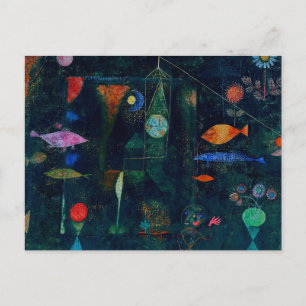 Carte Postale Magie de poisson de Paul Klee Peinture Abstraite A