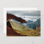 Carte Postale Magie magique Dragon Rouge Vs Wizard (Devant / Derrière)