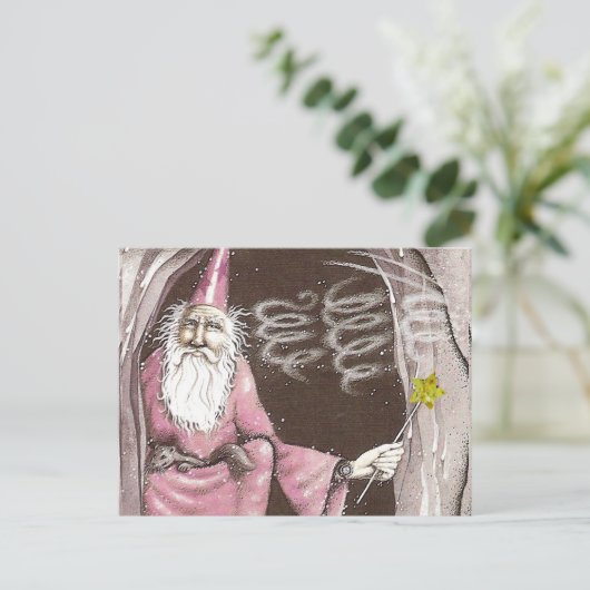 Carte Postale Magique Ancien Assistant Elfe Magique Wand Star (Debout devant)