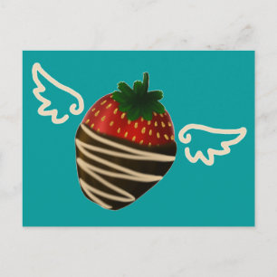 Carte postale magique aux fraises trempées au choc