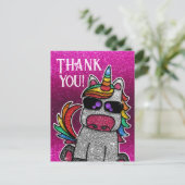 Carte Postale Magique Rainbow Unicorn Parties scintillant Whimsi (Debout devant)