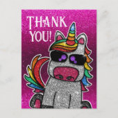 Carte Postale Magique Rainbow Unicorn Parties scintillant Whimsi (Devant)