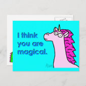 Carte postale magique Unicorn (Devant / Derrière)