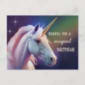 Carte Postale Magique Unicorn fille Anniversaire (Devant)