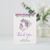 Carte Postale Magique Unicorn maman & bébé Merci d'aquarelle (Debout devant)