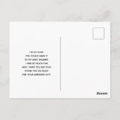 Carte Postale Magique Unicorn maman & bébé Merci d'aquarelle (Dos)