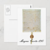Carte Postale Magna Carta Libertatum - 1215 (Devant / Derrière)