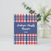 Carte Postale Magnet de réunion de famille rouge, blanc et bleu (Debout devant)