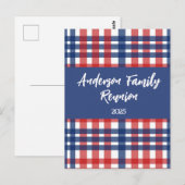 Carte Postale Magnet de réunion de famille rouge, blanc et bleu (Devant / Derrière)
