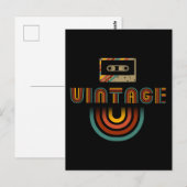 Carte Postale Magnétophone à cassette rétro vintage (Devant / Derrière)