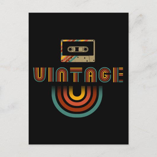 Carte Postale Magnétophone à cassette rétro vintage (Devant)