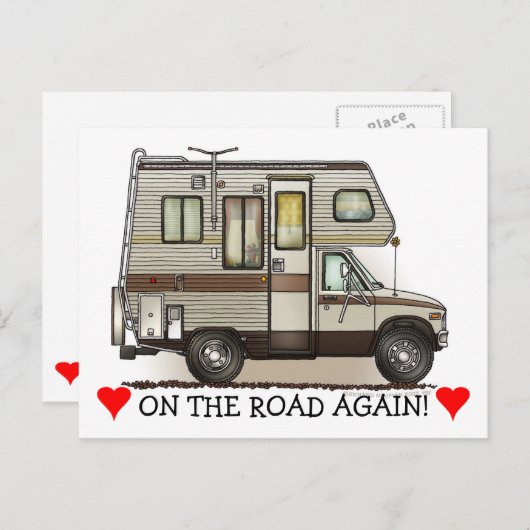 Carte Postale Magnets RV Camper Classe C (Devant / Derrière)