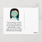 Carte Postale Magnifier la fille de verre scientifique Merci car (Dos)