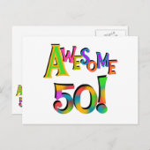 Carte Postale Magnifique 50 T-shirts et cadeaux d'anniversaire (Devant / Derrière)