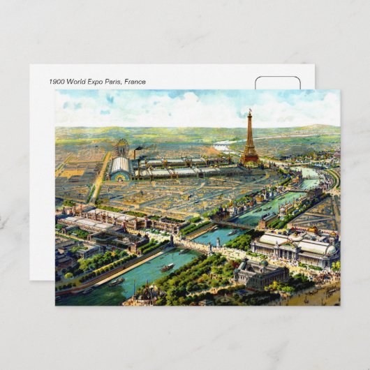 Carte Postale Magnifique antique 1900 Paris vue panoramique lith (Devant / Derrière)