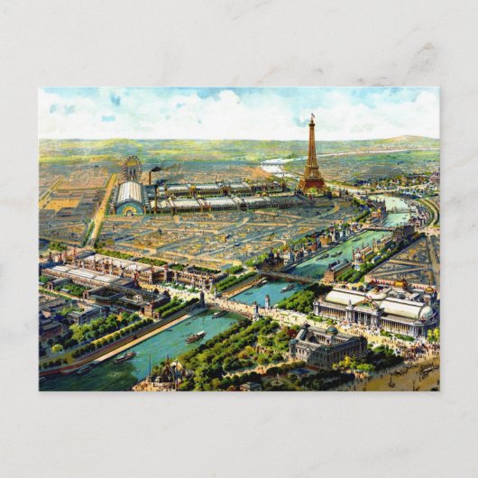 Carte Postale Magnifique antique 1900 Paris vue panoramique lith (Devant)