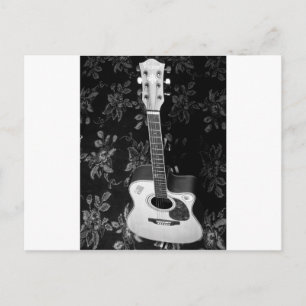Carte Postale Magnifique Belle Guitare Africaine Niveaux de Gris