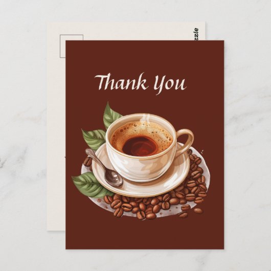 Carte Postale Magnifique café merci aux vendeurs (Devant / Derrière)