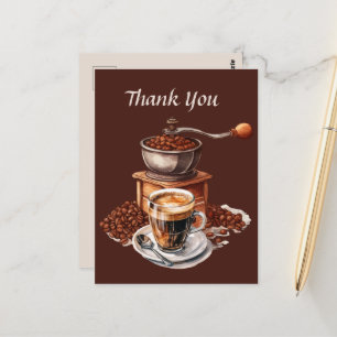 Carte Postale Magnifique café merci aux vendeurs