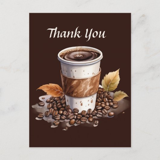 Carte Postale Magnifique café merci aux vendeurs (Devant)