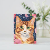 Carte Postale Magnifique chat roux (Debout devant)