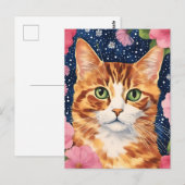 Carte Postale Magnifique chat roux (Devant / Derrière)
