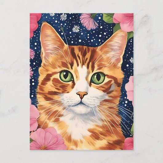 Carte Postale Magnifique chat roux (Devant)