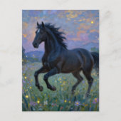 Carte Postale Magnifique cheval dans le pré (Devant)
