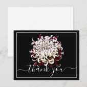 Carte Postale Magnifique Chrysanthème Rouge Et Blanc Merci (Devant / Derrière)