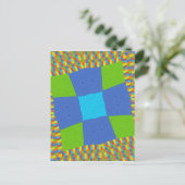 Carte Postale Magnifique conception d'impression d'art vert bleu (Debout devant)