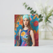 Carte Postale Magnifique dame avec tatouage (Debout devant)