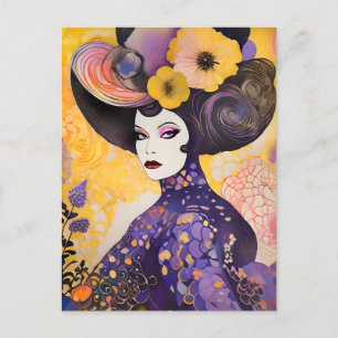 Carte Postale Magnifique Drag Queen Klimt Style