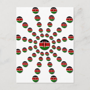 Carte Postale Magnifique drapeau kenyan circulaire : un design r