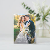 Carte Postale Magnifique Écriture Calligraphique Mariage Remerci (Debout devant)