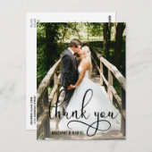 Carte Postale Magnifique écriture calligraphique Merci Mariage (Devant / Derrière)