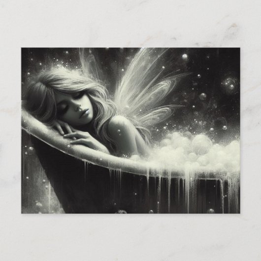 Carte Postale Magnifique Fairy endormi dans la baignoire (Devant)