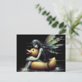 Carte Postale Magnifique Fairy endormi sur caoutchouc canard flo (Debout devant)