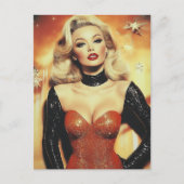 Carte Postale Magnifique femme blonde rétro (Devant)