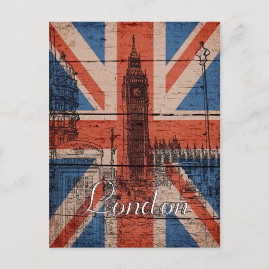Carte Postale Magnifique grunge en bois cool tendance U.k. fanio (Devant)