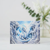 Carte Postale Magnifique Imaginaire de dragon blanc (Debout devant)