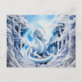 Carte Postale Magnifique Imaginaire de dragon blanc (Devant)