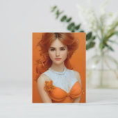 Carte Postale Magnifique longue femme haïe dans le modèle de mod (Debout devant)