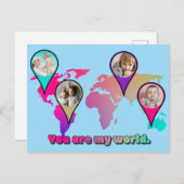 Carte Postale Magnifique Multicolor World Map Photo Collage (Devant / Derrière)