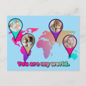 Carte Postale Magnifique Multicolor World Map Photo Collage (Devant)