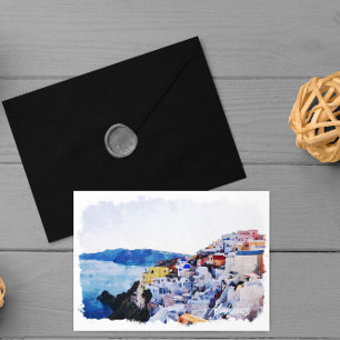 Carte Postale Magnifique Mykonos Grèce Panorama Voir Vintage