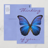 Carte Postale Magnifique papillon bleu Morpho (Devant / Derrière)